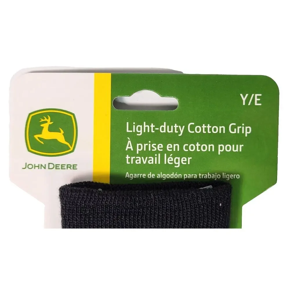 3 Pair John Deere Light Duty Cotton Grip Youth Chore Gardening Gloves Dot Palm